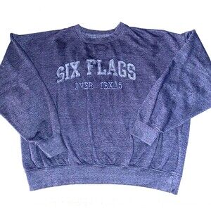 Vintage Blue Six Flags Over Texas Sweatshirt 2XL